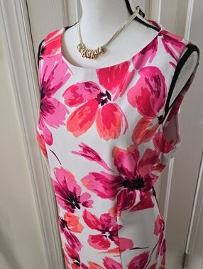 ALYX BRAND BRAND WOMEN'S PLUS SIZE PINK & WHITE SLEEVELESS DRESS SIZE 16